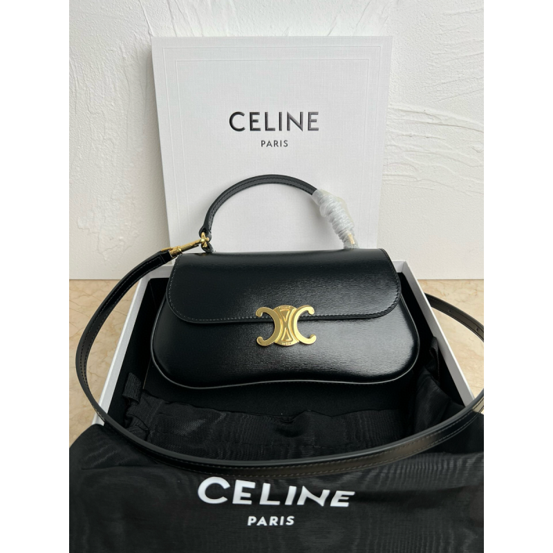 TEEN CELINE LOLA IN SHINY CALFSKIN-BLACK