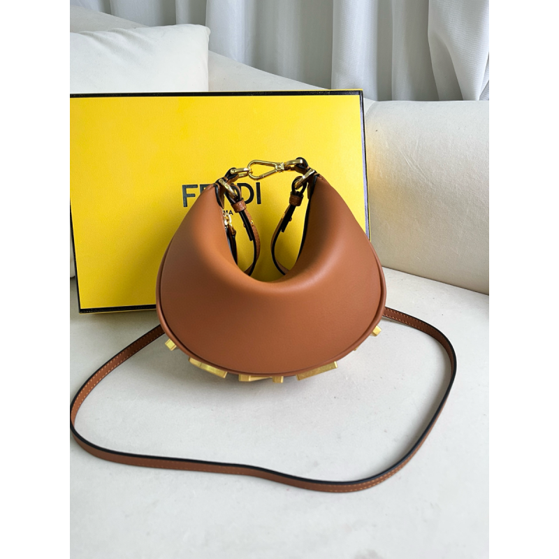 Fendigraphy Mini leather bag-Brown