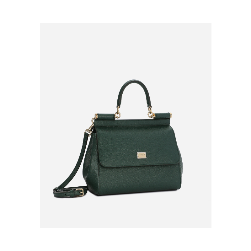 Dolce Gabbana Medium Sicily handbag in Dauphine Calfskin-Green