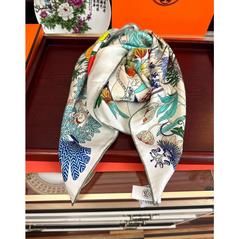 Hermes silk square scarf 90cm