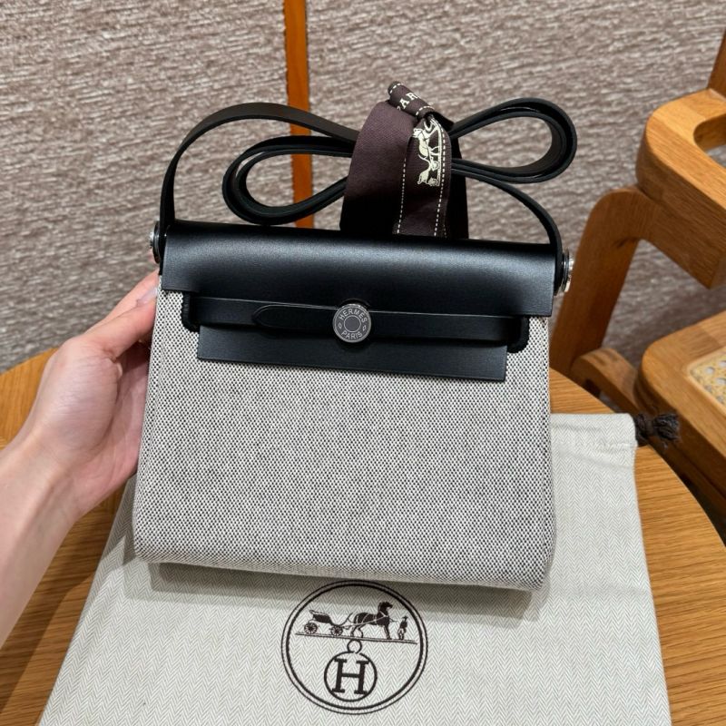 Hermes Herbag Mini Bag- Ecru/Black