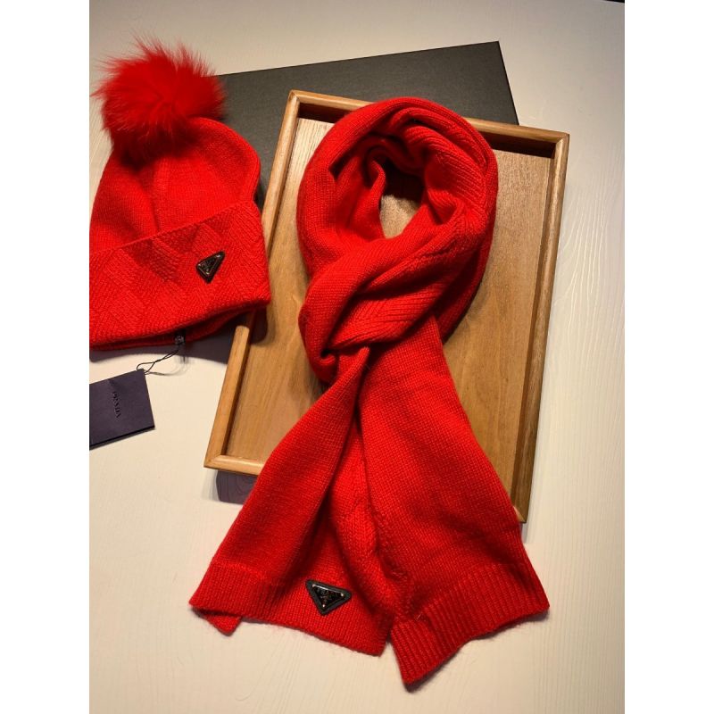 Prada Cashmere Scarf and hat 