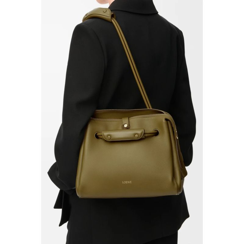 Loewe Medium Madrid bag in supple calfskin-Olive