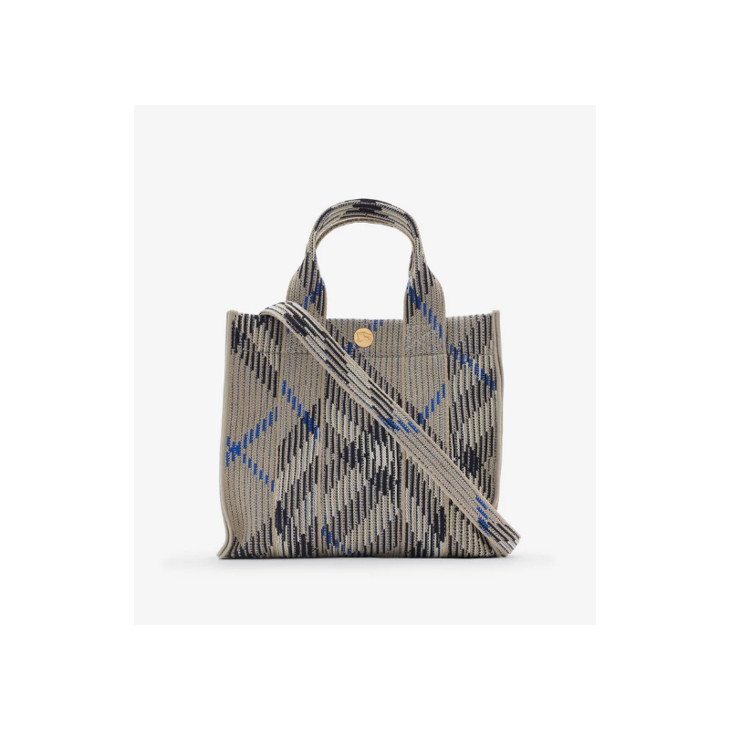 Burberry Mini Check Knitted Tote -Lichen
