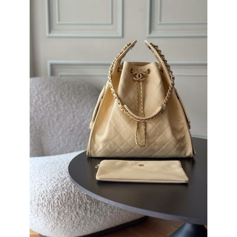 Chanel 25 Medium Handtasche-Beige