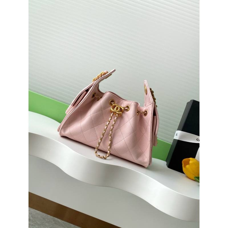 Chanel 25 Mini Bag in Grained Calfskin-Pink