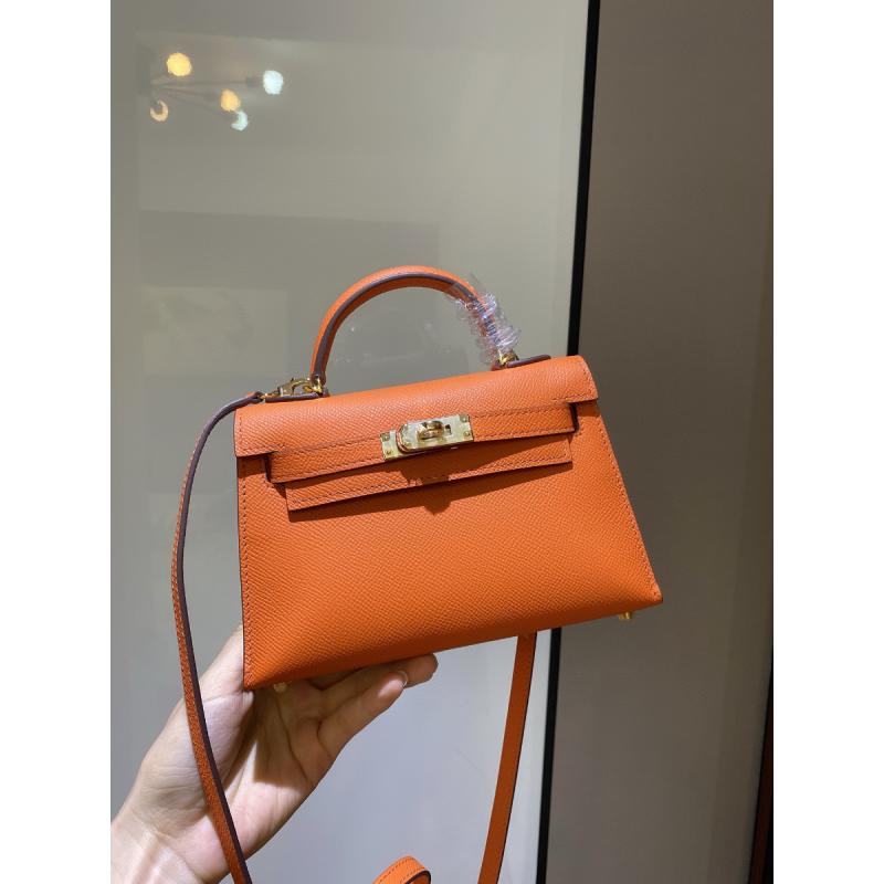 Hermes Mini Kelly Epsom leather-Orange