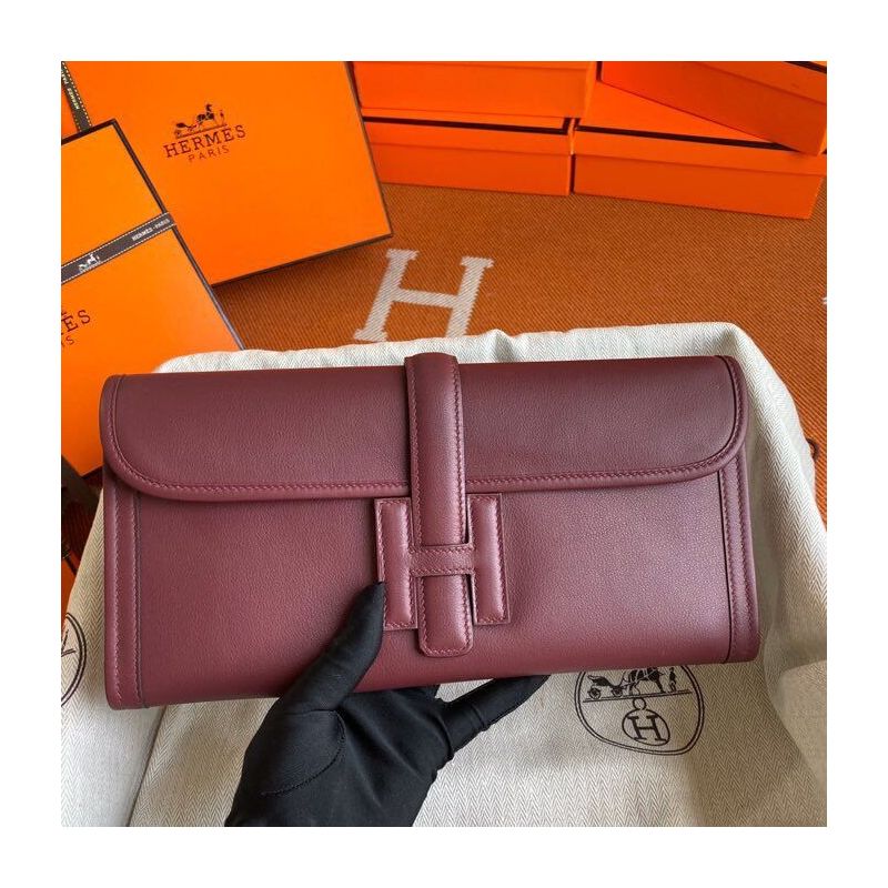 Hermes Jige Elan Clutch in Swift Leather 