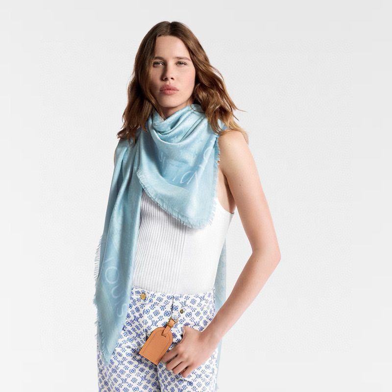 LV Lock and Go denim Shawl 